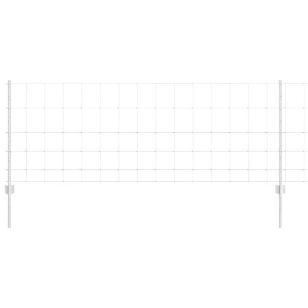 Zaun mit Pfosten Silber 0,8 x 100 m Stahl