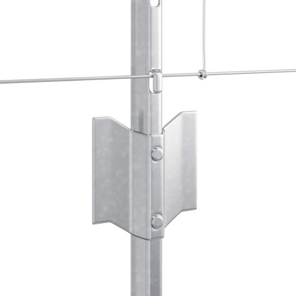 Zaun mit Pfosten Silber 0,8 x 100 m Stahl