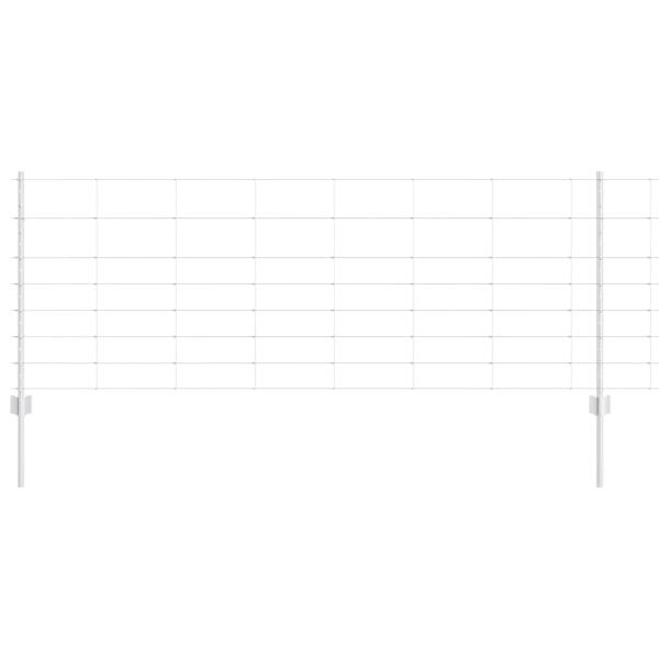 Zaun mit Pfosten Silber 0,8 x 100 m Stahl