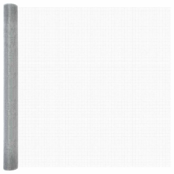 Zaunpfosten Silber 10 x 1,5 m (25 x 25 mm Maschenweite) Stahl
