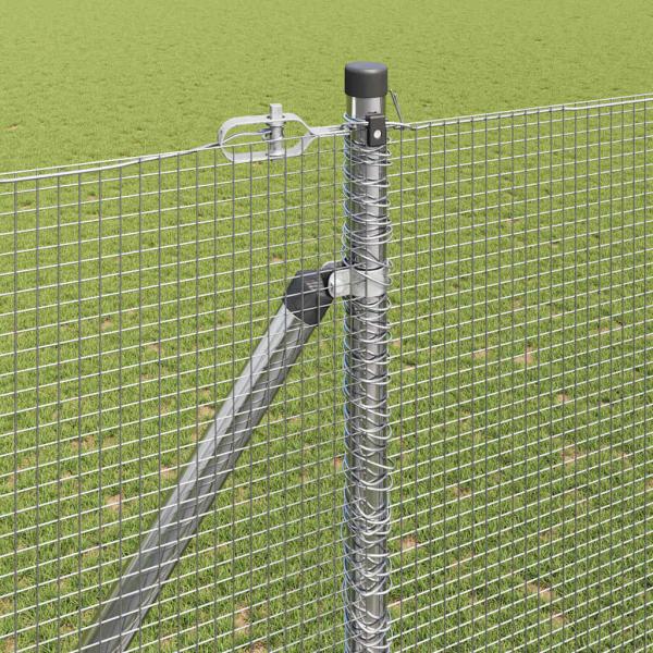 Zaunpfosten Silber 50 x 1,5 m (12 x 12 mm Maschen) Stahl