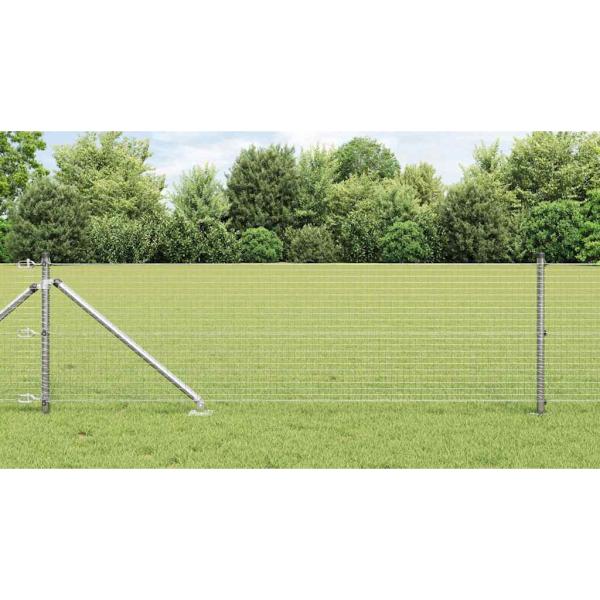 ARDEBO.de - Geschweißter Drahtzaun mit Stacheln 100 x 0,5 m Silber Netz