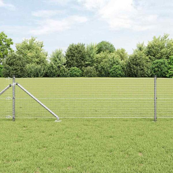 Geschweißter Drahtzaun mit Stacheln 100 x 0,5 m Silber Netz