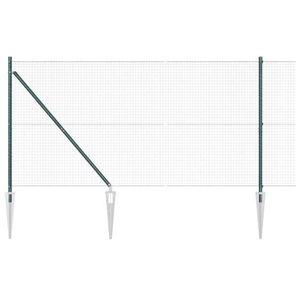Geschweißter Drahtzaun mit Stacheln 10 x 1,4 m Grün Netz