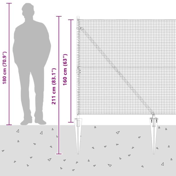 Zaunpfosten Grün 10 x 1,6 m (25 x 25 mm Maschenweite)