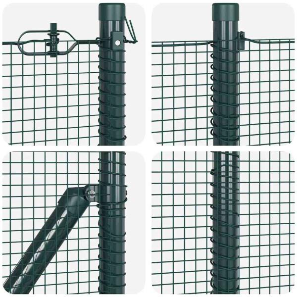 Zaunpfosten Grün 100 x 0,8 m (12 x 12 mm Maschen) Stahl und PVC