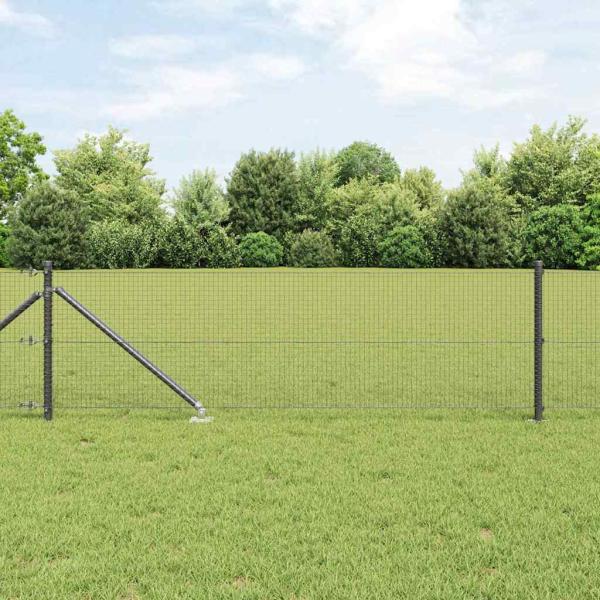 ARDEBO.de - Geschweißter Drahtzaun mit Stacheln 10 x 0,5 m Grau Netz