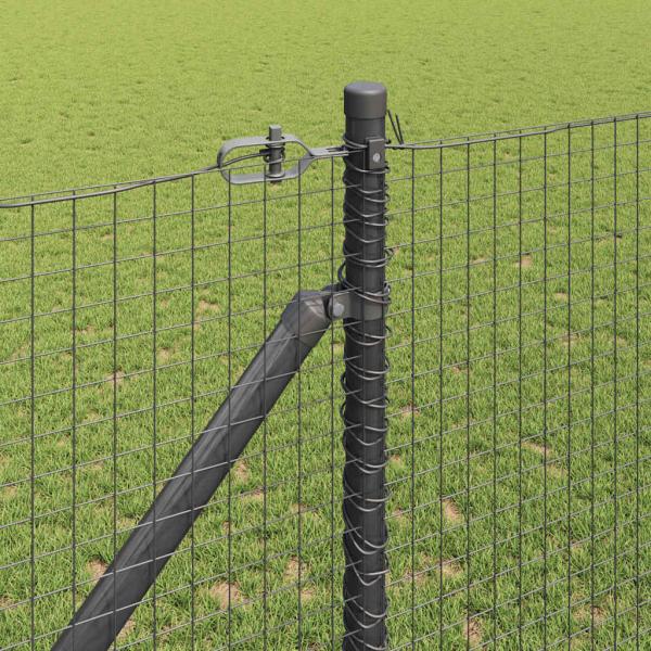 Geschweißter Drahtzaun mit Stacheln 10 x 1,4 m Grau Netz