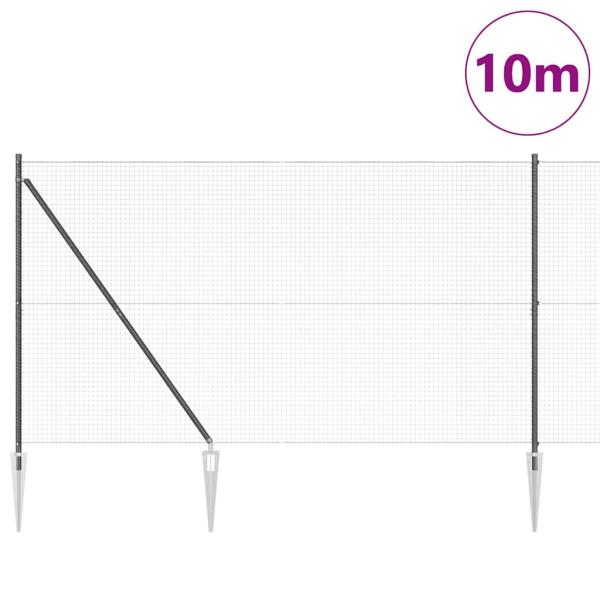 Zaunpfosten Grau 10 x 1,6 m (25 x 25 mm Maschenweite)
