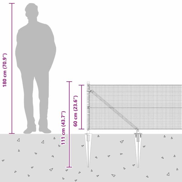 Zaunpfosten Grau 100 x 0,6 m (16 x 16 mm Maschenweite)