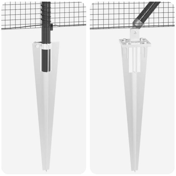 Zaunpfosten Grau 100 x 0,8 m (16 x 16 mm Netz) Stahl und PVC