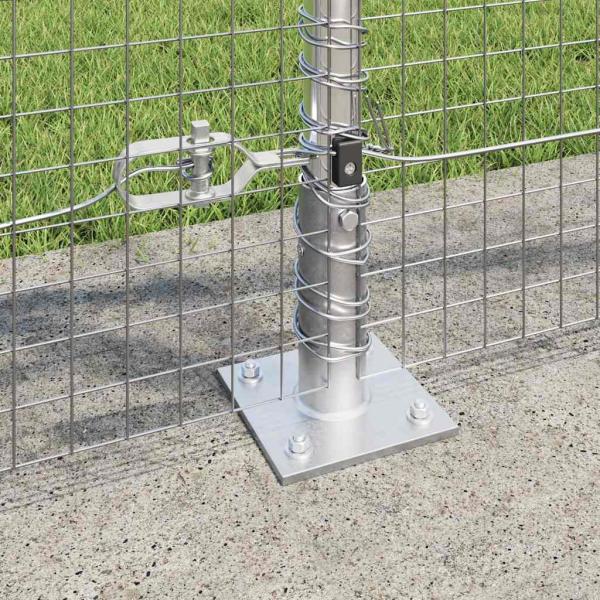 Geschweißter Drahtzaun mit Betonsockel 10 x 1 m Silber Netz