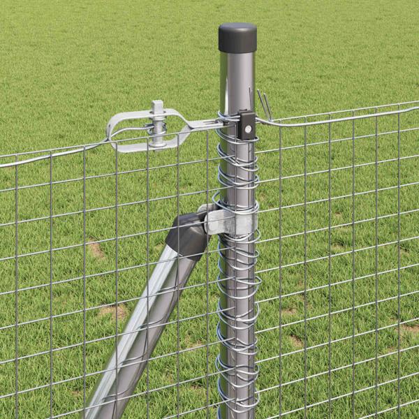 Geschweißter Drahtzaun mit Betonsockel 10 x 1 m Silber Netz