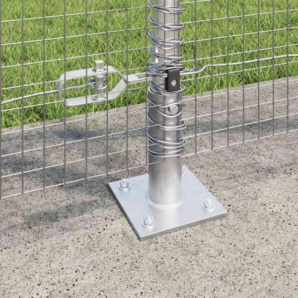 Geschweißter Drahtzaun mit Betonsockel 10 x 1,2 m Silber Netz