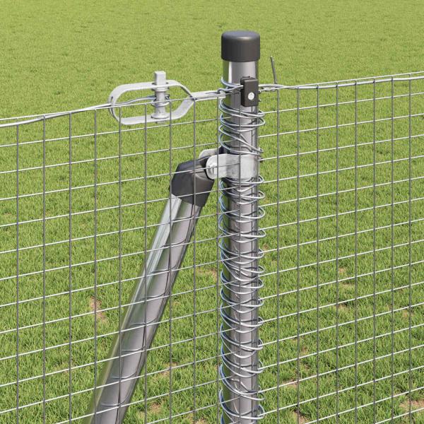 Geschweißter Drahtzaun mit Betonsockel 10 x 1,2 m Silber Netz