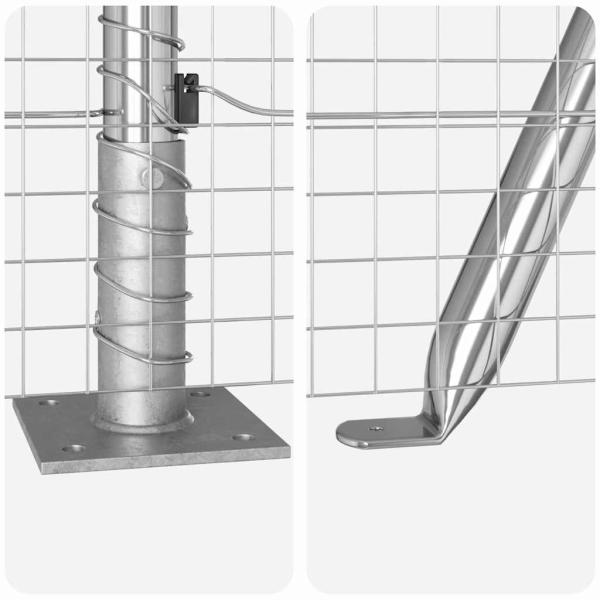Zaunpfosten Silber 10 x 1,2 m (25 x 25 mm Maschen) Stahl