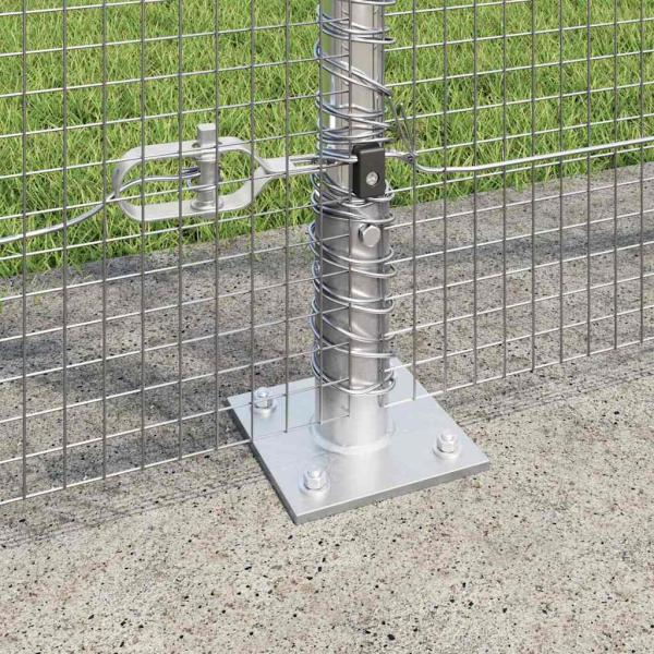 Zaunpfosten Silber 10 x 1,5 m (16 x 16 mm Gitter) Stahl