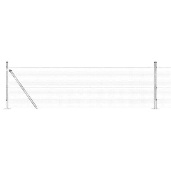 Zaunpfosten Silber 50 x 0,4 m (12 x 12 mm Maschen) Stahl