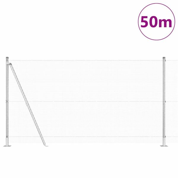 Zaunpfosten Silber 50 x 1,2 m (16 x 16 mm Netz) Stahl