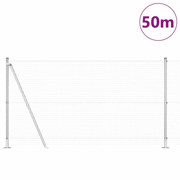 Geschweißter Drahtzaun mit Betonsockel 50 x 1,2 m Silber Netz
