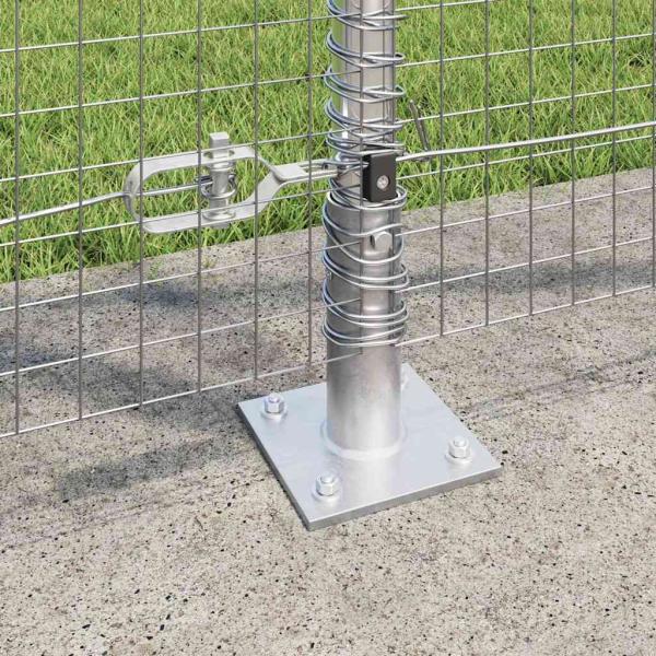 Geschweißter Drahtzaun mit Betonsockel 50 x 1,2 m Silber Netz