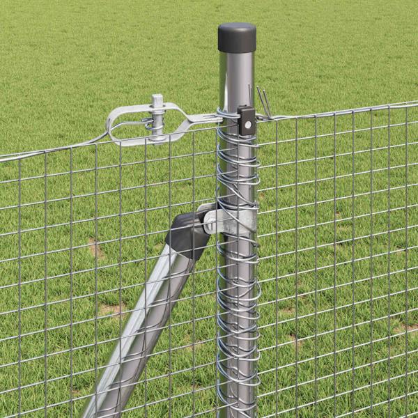 Geschweißter Drahtzaun mit Betonsockel 100 x 0,8 m Silber Netz