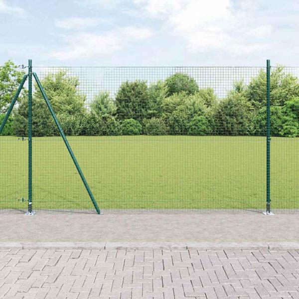 ARDEBO.de - Geschweißter Drahtzaun mit Betonsockel 10 x 1,4 m Grün Netz