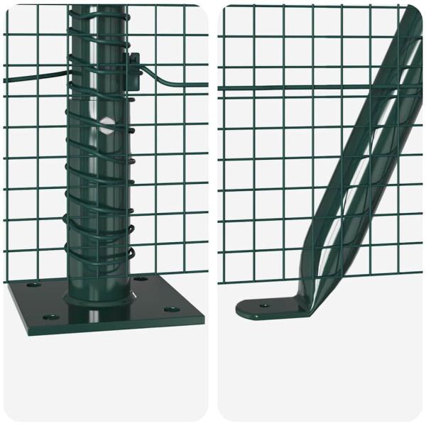 Zaunpfosten Grün 10 x 1,5 m (16 x 16 mm Gitter) Stahl und PVC