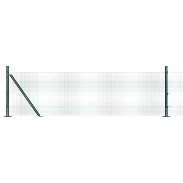 Zaunpfosten Grün 25 x 0,4 m (12 x 12 mm Maschen) Stahl und PVC