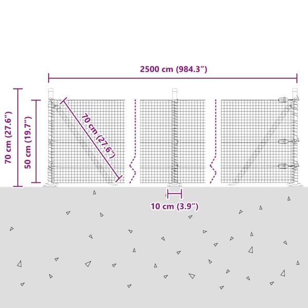 Zaunpfosten Grün 25 x 0,5 m (19 x 19 mm Maschenweite) Stahl