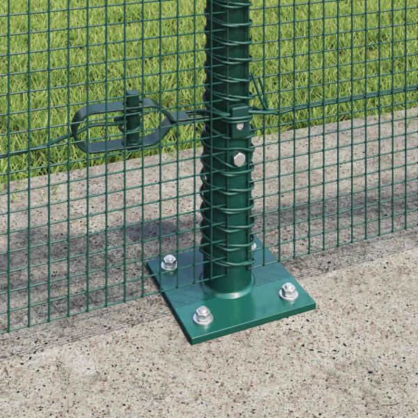 Zaunpfosten Grün 25 x 0,6 m (12 x 12 mm Maschen) Stahl und PVC