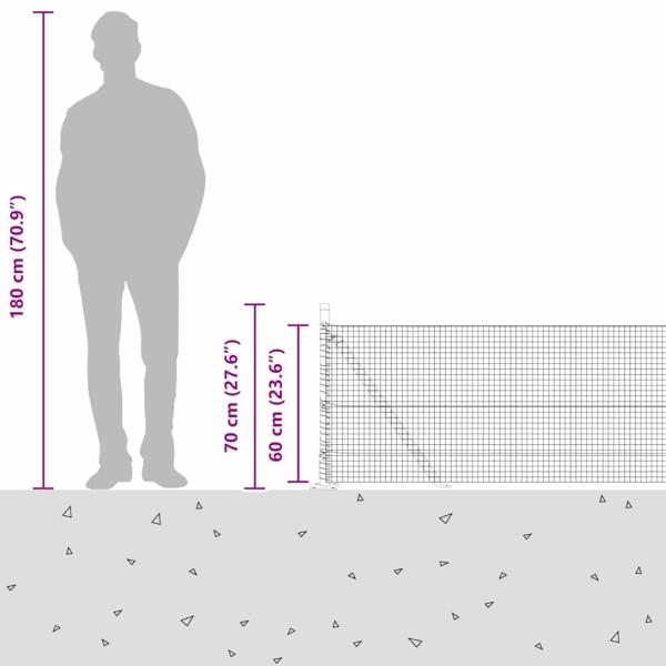 Zaunpfosten Grün 25 x 0,6 m (19 x 19 mm Maschen) Stahl und PVC