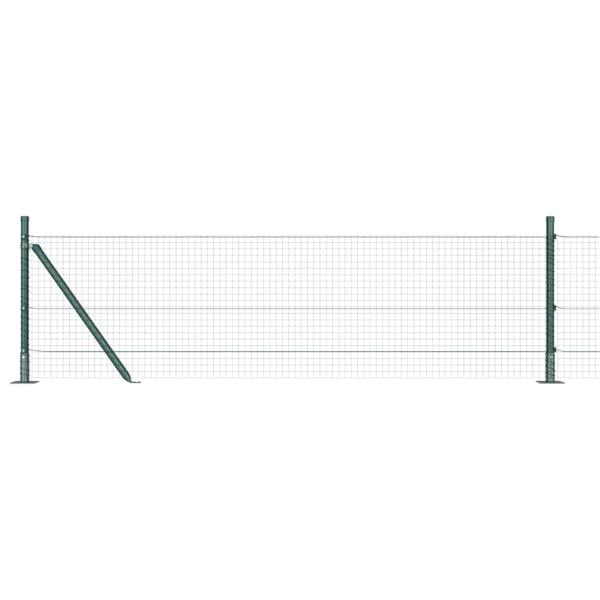Zaunpfosten Grün 25 x 0,6 m (25 x 25 mm Netz) Stahl und PVC