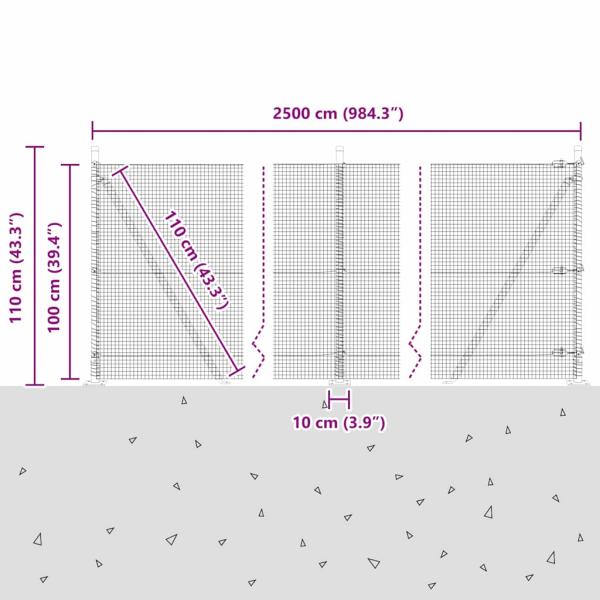 Zaunpfosten Grün 25 x 1 m (16 x 16 mm Netz) Stahl
