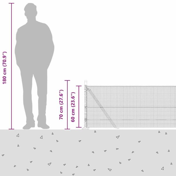Zaunpfosten Grün 50 x 0,6 m (16 x 16 mm Maschen) Stahl und PVC