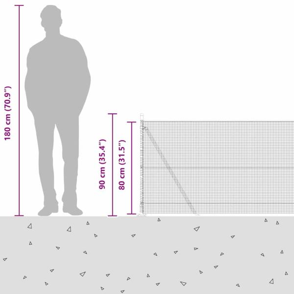 Zaunpfosten Grün 50 x 0,8 m (16 x 16 mm Maschen) Stahl und PVC