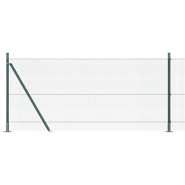 Zaunpfosten Grün 50 x 1 m (12 x 12 mm Netz) Stahl und PVC