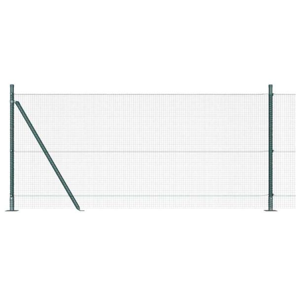 Zaunpfosten Grün 50 x 1 m (16 x 16 mm Maschen) Stahl und PVC