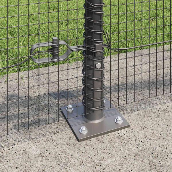 Geschweißter Drahtzaun mit Betonsockel 10 x 0,5 m Grau Netz