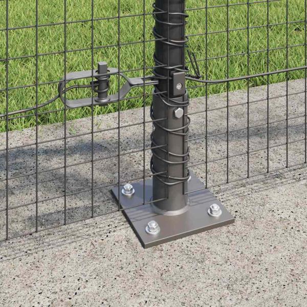 Geschweißter Drahtzaun mit Betonsockel 25 x 0,8 m Grau Netz