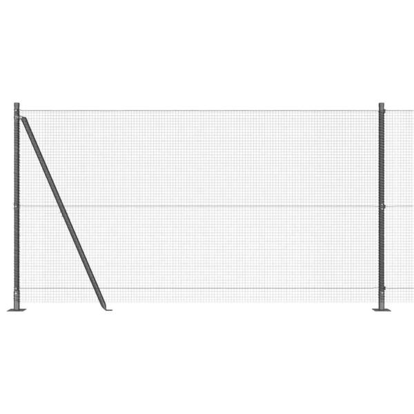 Zaunpfosten Grau 25 x 1,2 m (16 x 16 mm Maschen) Stahl und PVC