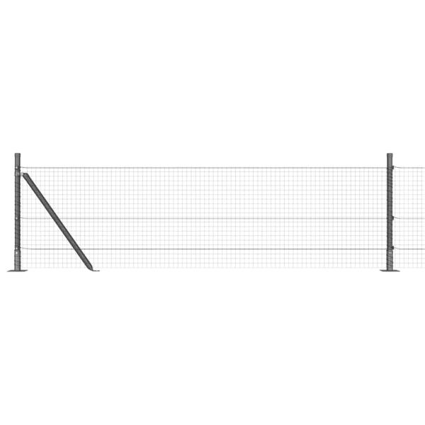 Zaunpfosten Grau 50 x 0,5 m (25 x 25 mm Netz) Stahl und PVC