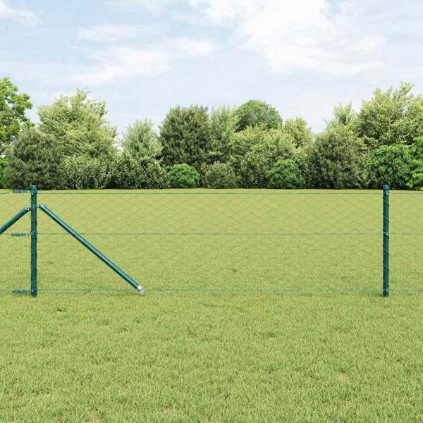 ARDEBO.de - Sechseckzaun mit Pfosten 25 x 0,6 m PVC-beschichteter Stahl