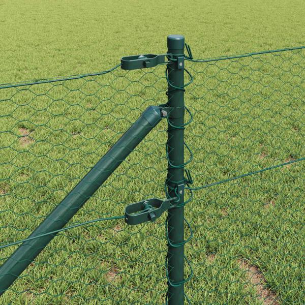 Sechseckzaun mit Pfosten 25 x 0,8 m PVC-beschichteter Stahl
