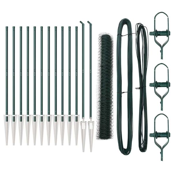 Sechseckzaun mit Pfosten 25 x 1,2 m PVC-beschichteter Stahl