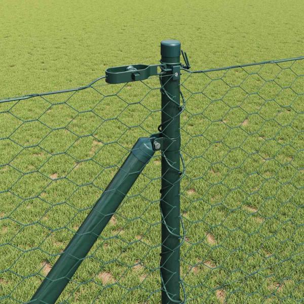 Sechseckzaun mit Pfosten 25 x 1,2 m PVC-beschichteter Stahl