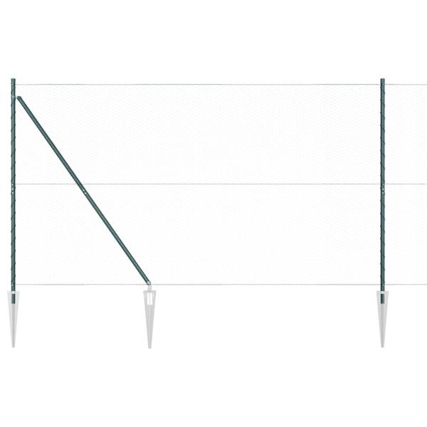 Sechseckiger Zaun mit Pfosten 25 x 1,5 m Grün Netz