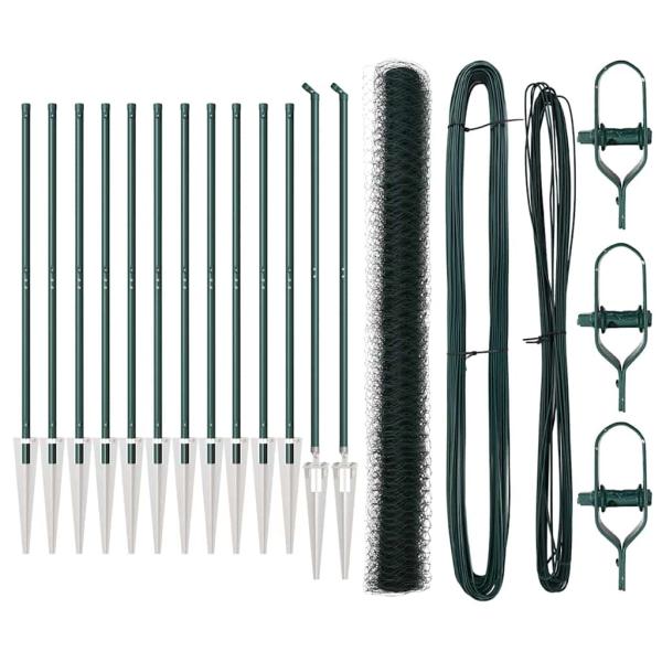 Sechseckzaun mit Pfosten 25 x 1,5 m PVC-beschichteter Stahl