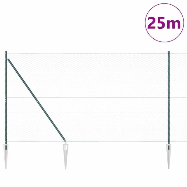 Sechseckzaun mit Pfosten 25 x 1,5 m PVC-beschichteter Stahl