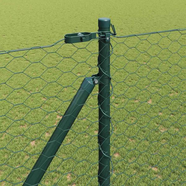 Sechseckzaun mit Pfosten 25 x 1,5 m PVC-beschichteter Stahl